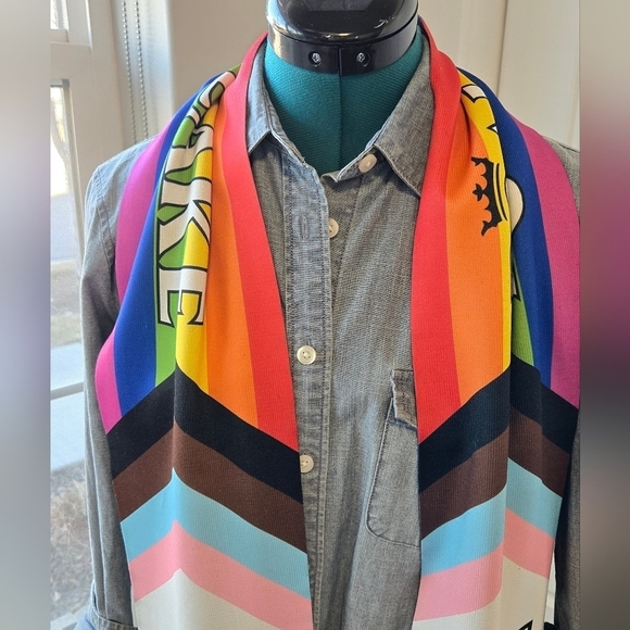 REAL SALT LAKE SOCCER RAINBOW SCARF LIMITED EDITION PRIDE FRINGE REVERSIBLE OS - Picture 4 of 16